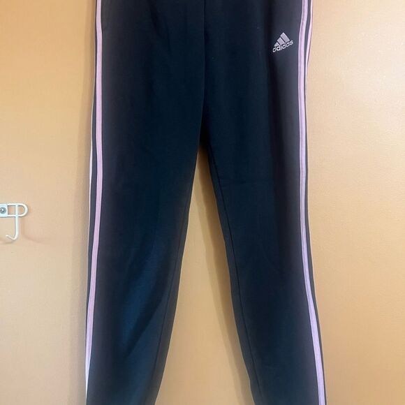 Adidas Black and Pink Sweatpants with Sporty Style - Picture 1 of 5